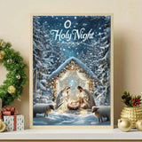 Holy Night 5D Diamond Painting Kits for Adults,Christma Winter Birth of Jesus Diamond Art kit for Beginners,DIY Full Round Drill Diamond Dots with Gem Art Crafts for Home Wall Decor12 x16 Inch GEMFAMILY