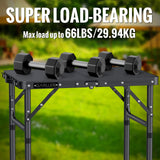 GARLLEN 2ft Folding Camping Table, 3 Adjustable Height Lightweight Picnic Table, Portable Aluminum Grill Table (22.8" L x 15.7" W) for Outdoor, Camping, BBQ, Black GARLLEN