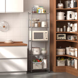 Sakugi Storage Shelves - Set of 2, 5-Tier Metal Shelf Organizer, Space-Saving Garage Shelving with Leveling Feet, Standing Shelves Organizer for Kitchen, Laundry, Pantry (18.4"x12.6"x57.4", Silver) Sakugi