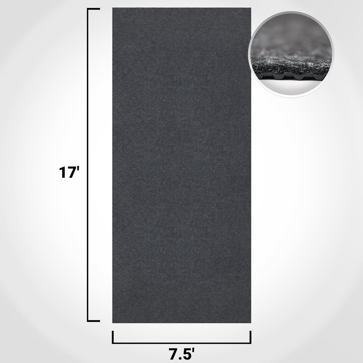 Hbsmat 7'5'' x 17' Garage Floor Mat, Oil Absorbent Pad Under Car, Waterproof, Non-Slip, Durable, Reusable, Washable, Remodeled Garage, Multi-Functional Use, Dark Grey Hbsmat