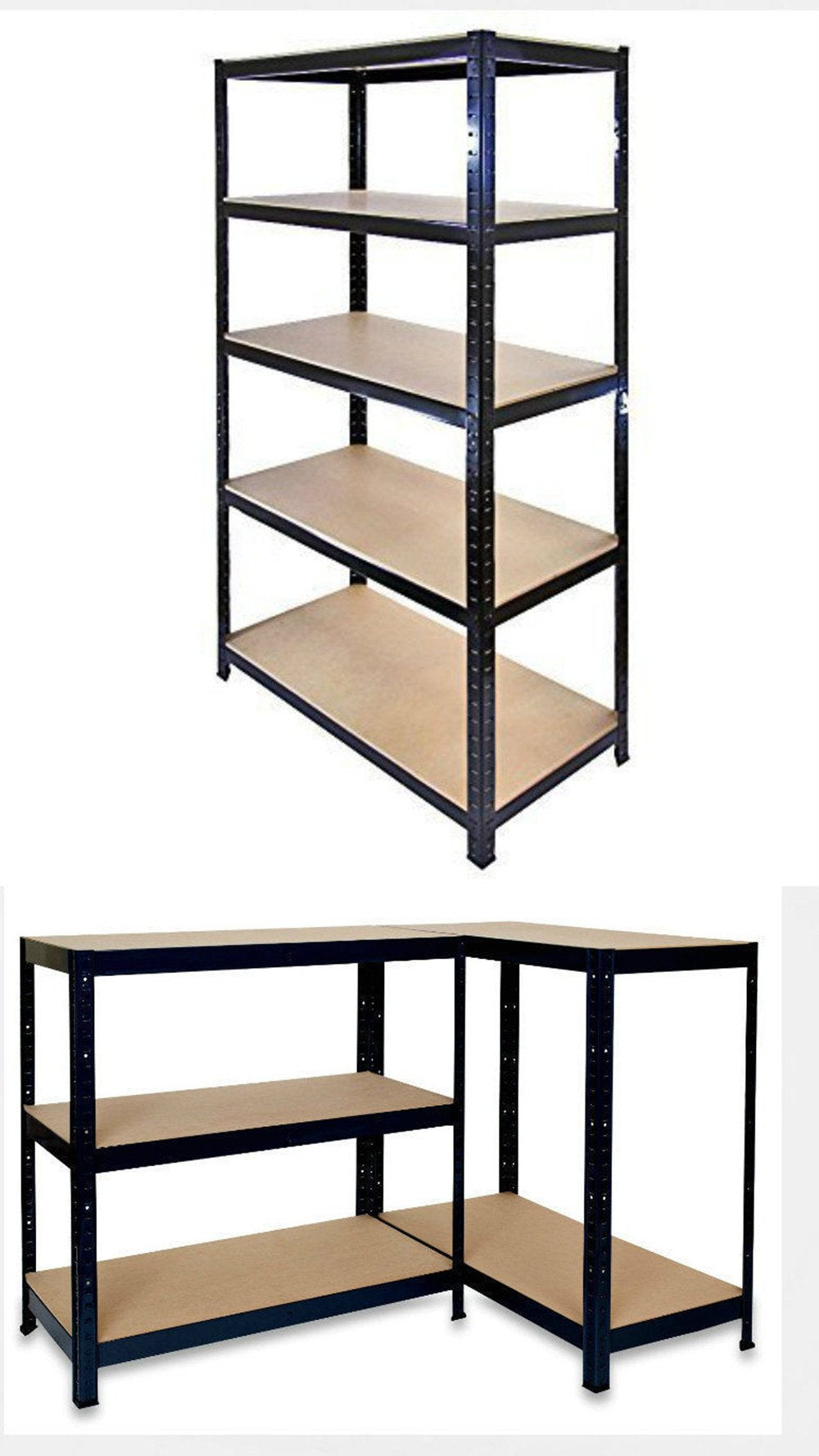 Panana 5 Tier Racking Shelf Garage 70.8x35.4x15.7 inch Shelving Storage Shelves Unit 1.8M Higher Utility Rack Shelf Organizer for Workshop/Commercial/Industrial/Kitchen (Black, 180X90X40CM) Panana