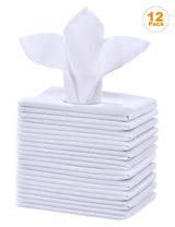 Cieltown White Cloth Napkins 1-Dozen, Solid Washable Fabric Napkins Set of 12, Perfect for Weddings, Parties, Holiday Dinner (17 x 17-Inch, White) Cieltown