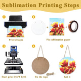 PURREITTI 10 Pcs 10" Round Sublimation Door Hanger Blanks, White Hardboard MDF Wood Blanks, Unfinished Circle Sublimation Blanks Wall Hanging for Heat Press Machine Printing Crafts Christmas Decor PURREITTI