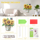 RICUVED Hanging Diamond Art Painting Kit Sunflower, Special Shaped Crystal Gem Craft Bucket Flowers Diamond Painting Pendant Kit for Adults, DIY Hanging Diamond Art Ornament Kit for Home Garden Decor RICUVED