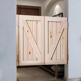 Swinging Doors Saloon Doors Wood Saloon Swing Doors, Kitchen Bathroom Hallway Barn Western Cafe Door,Bar Porch Entrance Counter Swinging Door(Natural,Height 28"_Width 36") CIKE