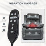 HOMCOM Power Lift Recliner Chair for Elderly with Massage and Heat, Electric Lift Chair with USB Ports, Side Pockets, 35" Wide Back for Living Room, Bedroom, Gray HOMCOM