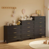 KAIFAM Metal Dresser, Black Small Dresser for Bedroom, 34.25" H Dressers & Chests of Drawers, 3 Drawer Dressers for Living Room, Entryway, Hallyway (Black, 3 Drawers) KAIFAM