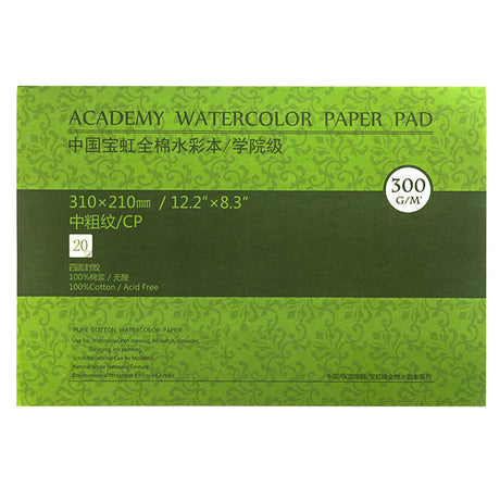 MEEDEN 9×12" Cotton Watercolor Paper Block, Textured Surface Watercolor Paper, Cold Press, 140lb/300gsm, 20 Sheets for Watercolor Gouache Ink Acrylic and More MEEDEN