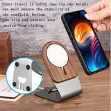 GOODKSSOP Luxury Aluminium Aloy + Solid Wooden Stand for MagSafe Charger, Desktop Holder for MagSafe Wireless Charging Accessories, Compatible with GOODKSSOP