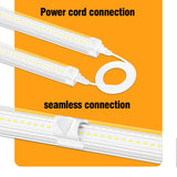 ONLYLUX 8ft LED Shop Light - 90W 12000lm 5000K, 8 Foot Led Shop Light Fixture, V Shape Bulbs for Garage, 8 ft Led Lights, Plug and Play (10 Pack) ONLYLUX