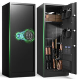 BONANO 10-12 Gun Safe for Rifles and Pistols, Gun Cabinets for Rifles and Shotguns, Quick Home Access Gun Safe, Dual Alarm & Mute Mode and Keypad Lock, Gun Safes with Removable Shelf and Rifle Rack BONANO