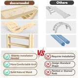 Pikler Triangle Set 7in1 Toddler Climbing Toys Indoor Foldable Baby Climbing Toys Wooden Montessori Climbing Set with Arch, Ramp, Ladder for 1-3 Years, Jungle Gym for Kids (Natural) doowroodni