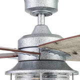 Honeywell Ceiling Fans Foxhaven Farmhouse 52 Inch Ceiling Fan with Light, Outdoor Fan/Indoor Dual-Mount LED Ceiling Fan, 5 Blades, Ebony and Silver Oak Blade Finish Options, Galvanized (51631-01) Honeywell Ceiling Fans