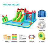 HIJOFUN Inflatable Water Slide Park 18x15FT Mega Water Park Bounce House w/Double Waterslide Large Splash Pool, Deep Pool, Shower,Water Cannon,Climbing Wall and Jumping Bouncer for Backyard Outdoor HIJOFUN