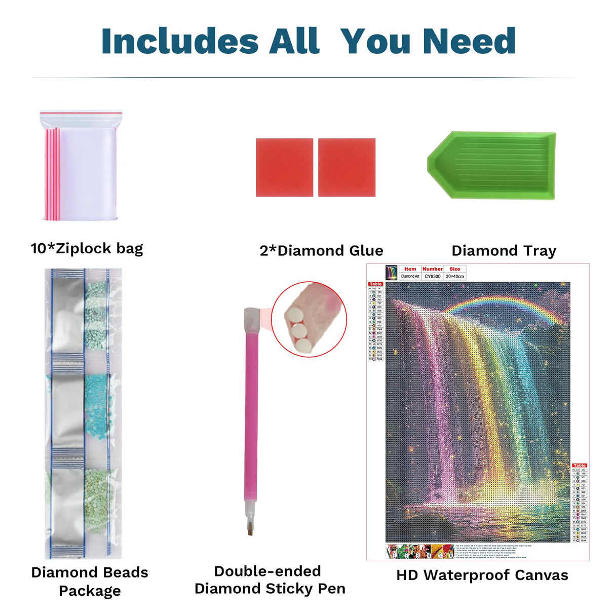 ZENDIYO Rainbow Falls Diamond Painting Kits for Adults, 5D Diamond Art Kits for Adults Beginners, DIY Full Drill Diamonds Dots Gem Art Painting and Crafts for Home Wall Decor 12x16inch ZENDIYO