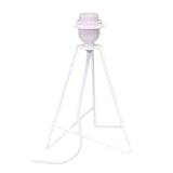 Simple Designs LT2066-WOW 14" Down to the Wire Metal Table Lamp with Fabric Shade, White with White Shade Simple Designs