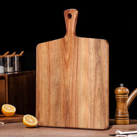 Gtencemen Large Acacia Wood Cutting Board with Handle Wooden Charcuterie Board Kitchen Chopping Block for Meat Cheese Vegetable Bread Fruit Serving Boards Wood Butcher Block Carving Board, 17" X 13" Gtencemen