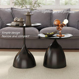 Nesting Tables, Black Side Tables, Modern End Tables for Living Room Nesting Coffee Table Set of 2,Console Table Pedestal Tables TDDFLO