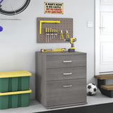 Bush Business Furniture Universal 34-inch Floor Storage Cabinet with Drawers, Platinum Gray (UNS328PG) Bush Business Furniture
