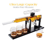 Gifts for Men Dad, Gun Whiskey Decanter Set - Scope Glass AR Limited Edition, Silencer Stopper, 800ml & 12oz Bullet Glasses - Winter, Father's Day, Birthday Gift, Drinking Party, Liquor, Vodka Gifts The Wine Savant