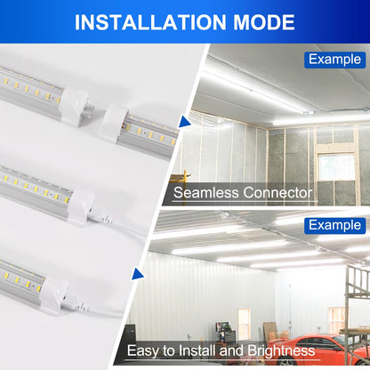 XLNYUUI Led Shop Lights, 4FT LED Light 50W 6500K 7000LM Led Daylight,Led Garage Light,Linkable Clear Cover Integrated V-Shape for Garage Warehouse Workbench Workshop(2-Pack) - WoodArtSupply