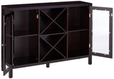 Kings Brand Furniture Wine Bar Cabinet for Liquor and Coffee Buffet, Sideboard with Storage Shelves for Dining Living Room Kitchen, Espresso Kings Brand Furniture