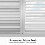 PURPLE LEAF Outdoor Louvered Pergola 12' x 14' White Aluminum Pergola Modern Shade Gazebo with 2 Independently Adjustable Rainproof Hardtop for Patio Garden Yard PURPLE LEAF