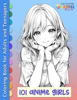 101 Anime Girls: Coloring Art Book for Teenagers and Adults for Relaxation, Artistic Expression, Mindful Meditation and Anxiety Reduction (Anime Girls ... Kawaii and Whimsical Chibi Illustrations) WoodArtSupply