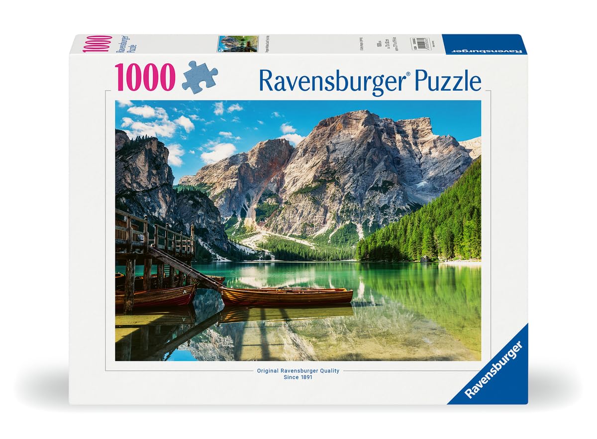 Ravensburger Pragser Wildsee, Dolomites, South Tyrol, Italy 1000 Piece Jigsaw Puzzle for Adults | Unique, Pieces | Anti-Glare Surface | FSC Certified, Eco-Friendly | Amazon Exclusive Ravensburger