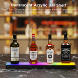 Dethan 1 Tier 24 Inch LED Lighted Liquor Bottle Display Shelf - Wine Racks with Multi-Color App & Wireless Remote Control, Adjustable Brightness & Sound Modes, Acrylic Bar Shelves for Home Bar Display Dethan