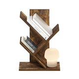 Furinno Tree Book Shelf, 3-Tier Bookshelf, Tree Bookcase for Room Decor, 8.4 x 15.7 x 21.3, for Living Room, Bedroom, Home Office, Amber Pine Furinno