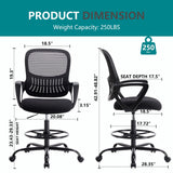 JHK Drafting Chair Standing Desk Chair Tall Office Chair for Standing Desk, Tall Desk Chair Counter Height Adjustable Office Chairs with Comfortable Armrests DUMOS