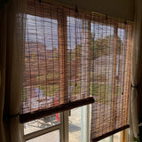 Bamboo Shades for Patio Privacy Screen, Bamboo Windproof Roller Porch Gazebo Deck Blinds, Bamboo Roll up Window Roman Shades for Office Curtains, Natural Bamboo Blinds, Cordless(Size:34"W x 84"H) DISPRA