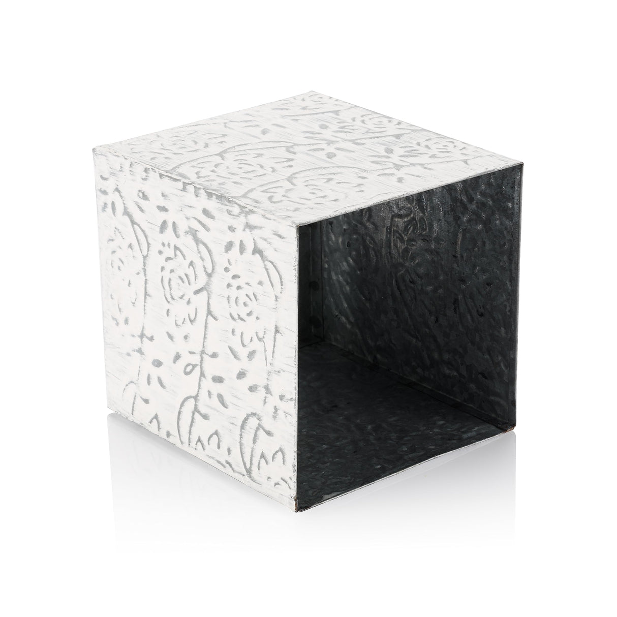 Modern Farmhouse Tissue Box Cover, Decorative Tissue Box Holder, Square Tissue Box Cover, Country Chic Distressed White Tissue Box Cover, Rustic Metal Tissue Box Cover, Kleenex Holder for Bathroom CRAFTSMAN ROAD