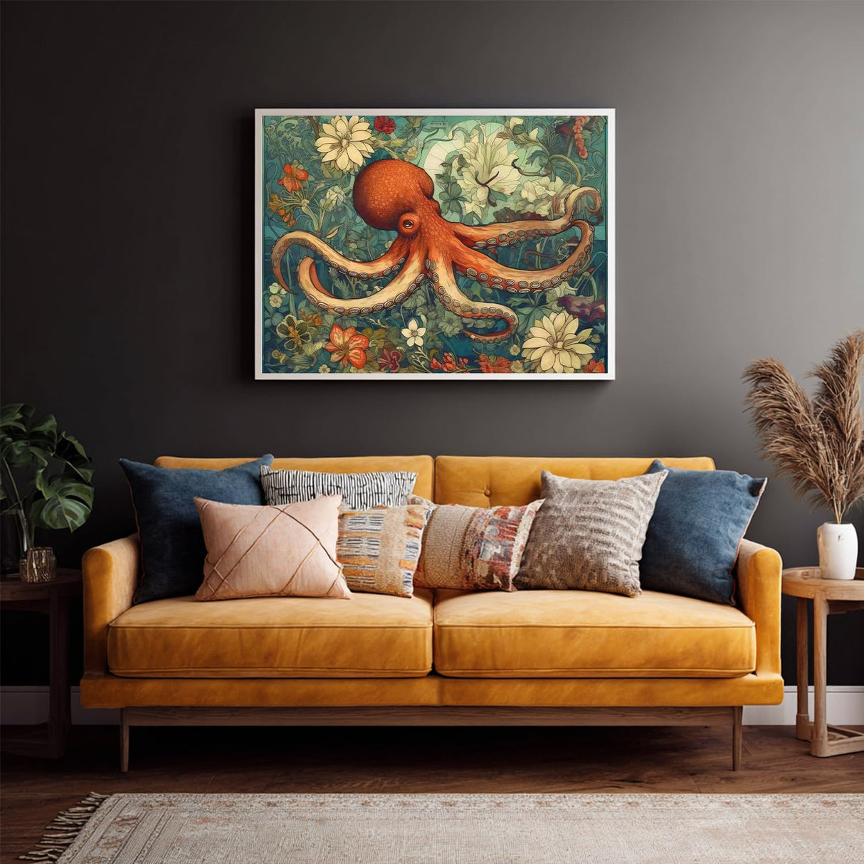 Octopus Paint by Numbers for Adult, Octopus Paint by Numbers Kit for Adults Beginners, DIY Acrylic Painting on Canvas for Home Wall Art Decor(16x20Inch Mandun