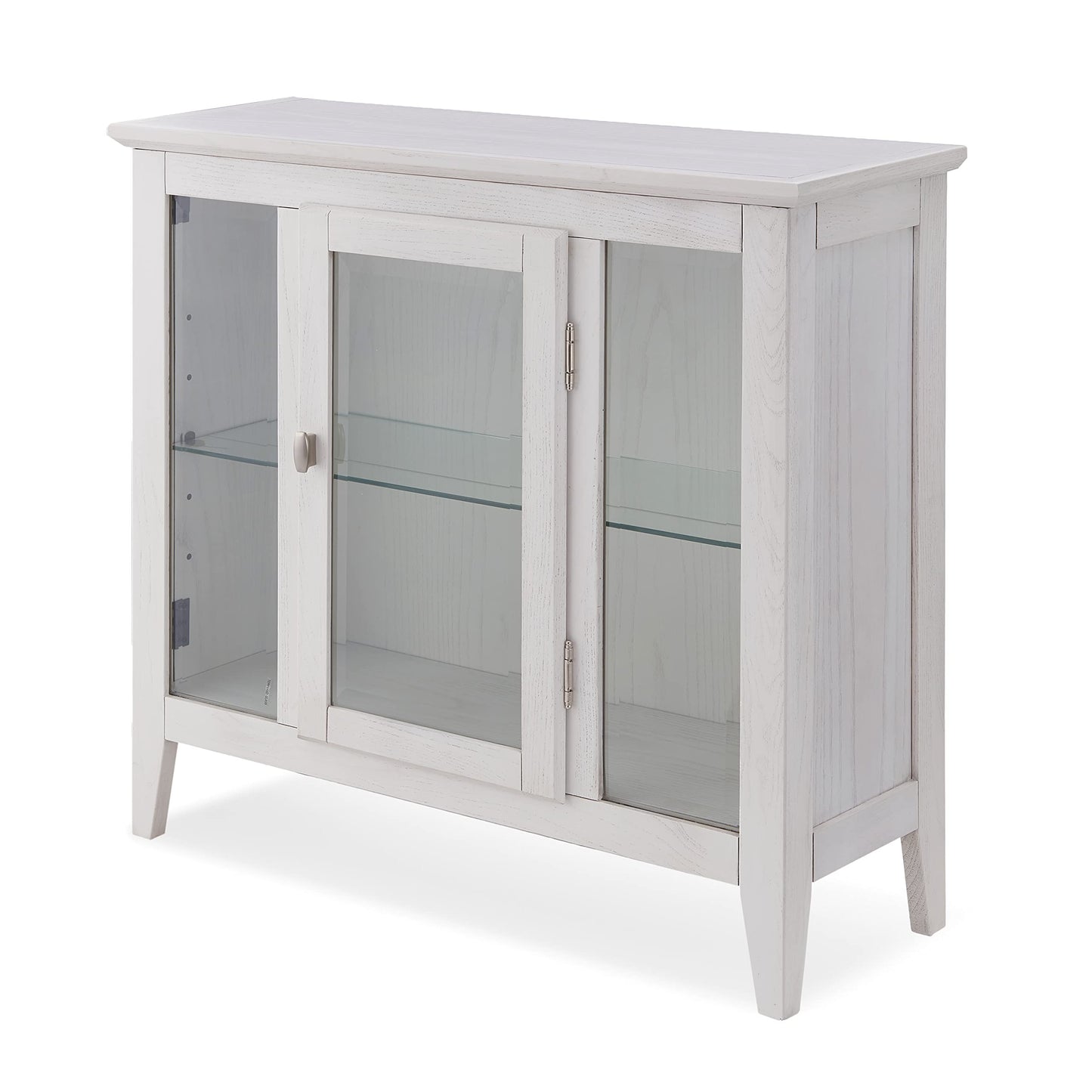 Leick Home Favorite Finds Entryway Wood Curio Cabinet in Weathered White - WoodArtSupply