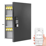 72 Key Cabinet Organizer,Metal Key Lock Box Wall Mount use OTP Technology Unlock,Fixed Password/Bluetooth Unlock, App Remotely Generates Pin Codes DiDiHere