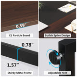 Tribesigns 6FT Conference Table, 70.8L x 31.5W inch Meeting Table for Office Conference Room, Modern Rectangular Seminar Training Table, Metal Frame, Rustic Brown/Black Tribesigns