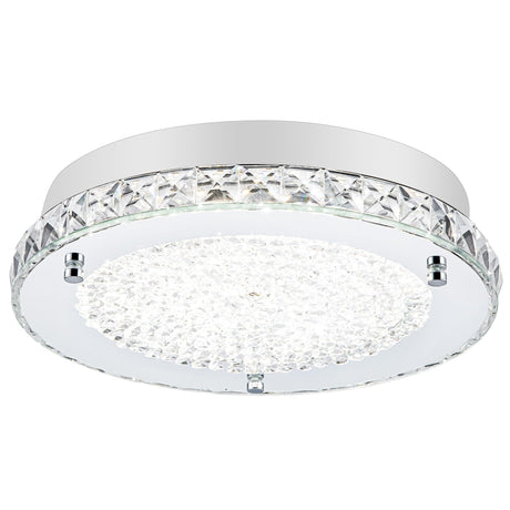 Lzawvm Crystal Ceiling Light Fixture, Flush Mount Bedroom Bathroom Hallway Light, 4000K LED Dimmable, 18W Lzawvm