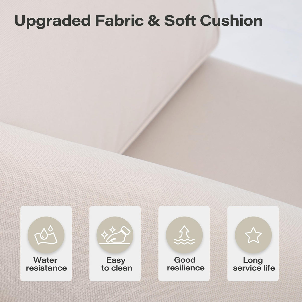 LAUSAINT HOME Outdoor Patio Furniture Set, 10-Piece Wicker Outdoor Conversation Set PE Rattan Sectional Sofa with Washable Cushions and Tempered Glass Table for Garden (Beige) LAUSAINT HOME