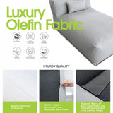 OPEAK Patio Furniture Set Bean Bag Lounge Chair Sectional Conversation Patio Set Daybed Furniture Outdoor Sofa Couch High Density Foam Filling Modern Comfy Couch (Light Gray), Lounge 01 OPEAK