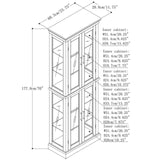 Firscook Curio Cabinet Wooden Display Cabinet,Curio Cabinet with Adjustable Glass Shelves Vintage, Lighted Curio Diapaly Cabinet,Vintage Accent Storage Cabinet with 6 Shelves,70" Curio Cabinet(Oak) Firscook