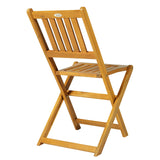 Outsunny 3-Piece Acacia Wood Bistro Set, Folding Patio Furniture with 2 Folding Chairs and Round Coffee Table, Teak, Slatted Finish, for Backyard, Balcony, Deck, Natural Outsunny
