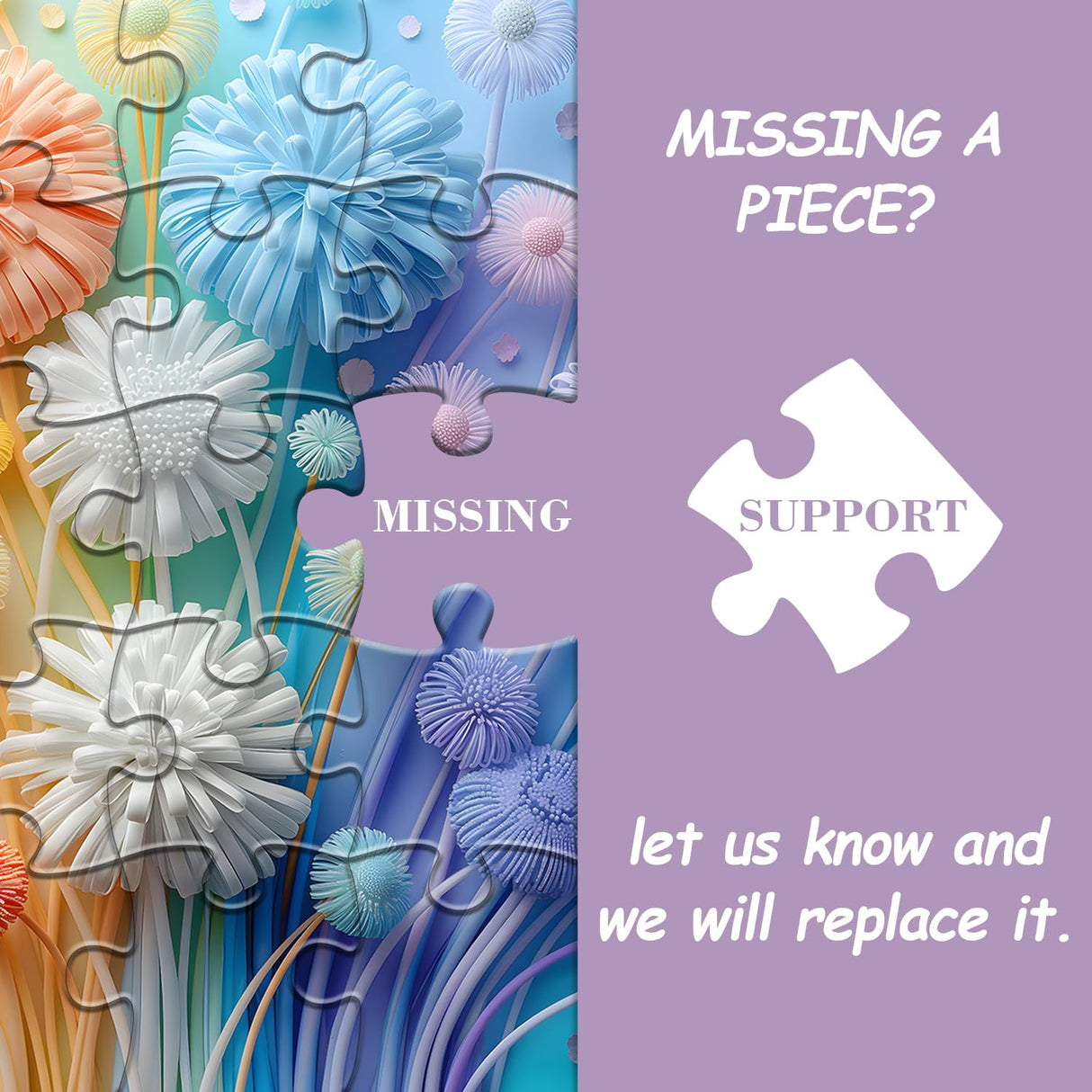 Flower Puzzles for Adults 1000 Pieces, Impossible Floral Puzzles, Colorful Rainbow Gradient Puzzle Hard，Challenging Spring Jigsaw Puzzles 1000 Pieces PICKFORU