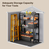 Gizoon Outdoor Storage Shed, 6x4 FT Resin Shed with Floor, Plastic Garden Tool Sheds with Lockable Door for Patio Backyard Lawn Pool, Gray Gizoon