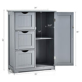 Giantex Bathroom Floor Cabinet, Wooden Storage Cabinet with 1 Door & 3 Drawer, Free Standing Entryway Cupboard, Spacesaver Cabinet Giantex