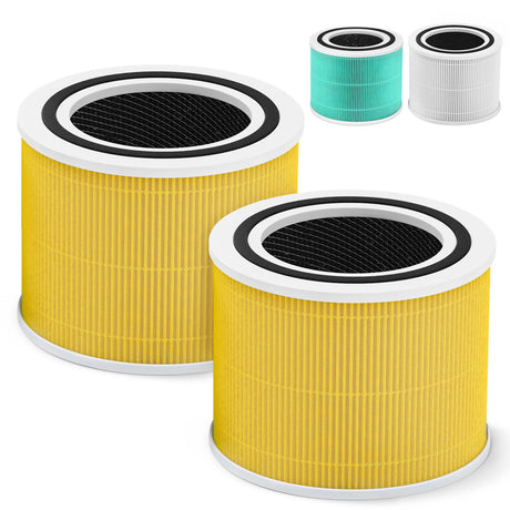 Core 300 Pet Care Replacement Filter for LEVOIT Core 300 Core 300S VortexAir Air Purifier, 3-in-1 HEPA and Activated Carbon, Core 300-RF-PA, 2 Pack, Yellow isinlive