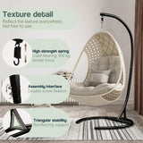 Hammock Stand Only Max 300lbs Hammock Chair Stand Only Heavy Duty Hanging Chair Stand Only 360 Degree Rotation C Stand Frame for Egg Chair Indoor Outdoor Porch Swing, Black YEEFY