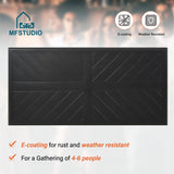 MFSTUDIO 36.2” Patio Counter Height Bar Table, with Rectangular Heavy Duty Metal Table Top for 4, All Weather Resistant Outdoor Table, Black MFSTUDIO