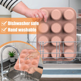 Mity rain Egg Bites Silicone Mold, Silicone Muffin Pans Cups for Baking, Nonstick Cupcakes Pan Round Tart Tray Confetti, BPA Free and Dishwasher Safe (1, pink) Mity rain